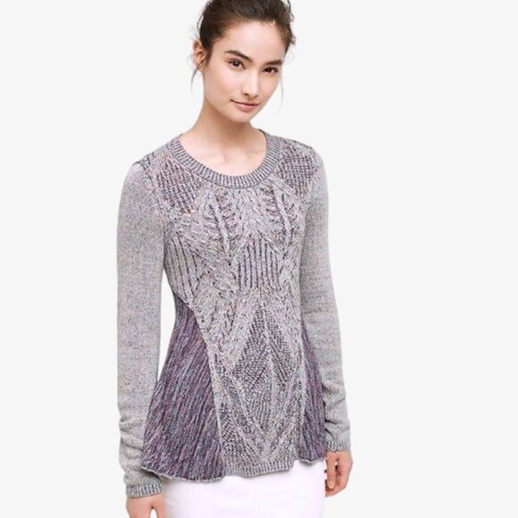 Moth Anthropologie Women’s Sweater Artisanal Bohemian Marled Knit Zip Back Small - Picture 1 of 12
